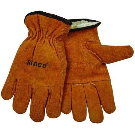 KINCO Driver Gloves, Men's, M, 1012 in L, Keystone Thumb, EasyOn Cuff, Cowhide Leather, Gold 51PL-M